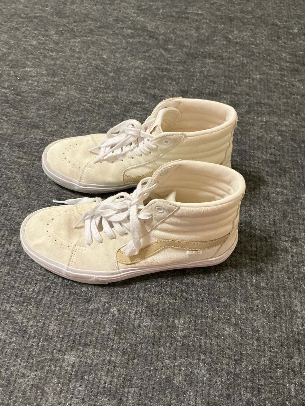 Vans BMX Sk8-Hi Angie Marino Antique Taupe Shoes Mens Size 9.5 Cream
